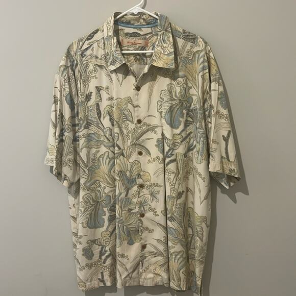 Tommy Bahama 100% Silk‎ Camp Shirt Vacation Hawaiian Print size XXL - Picture 1 of 16